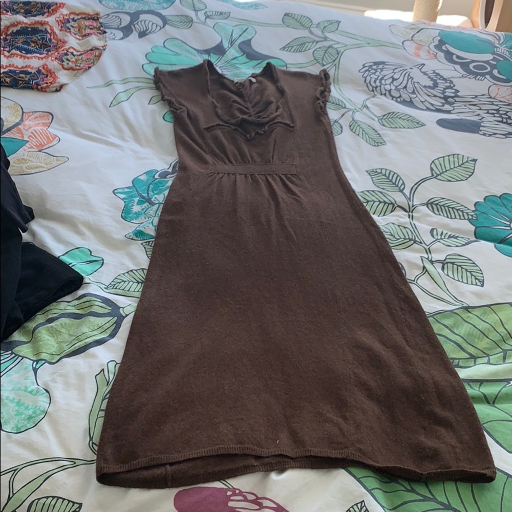 Brown sweater dress